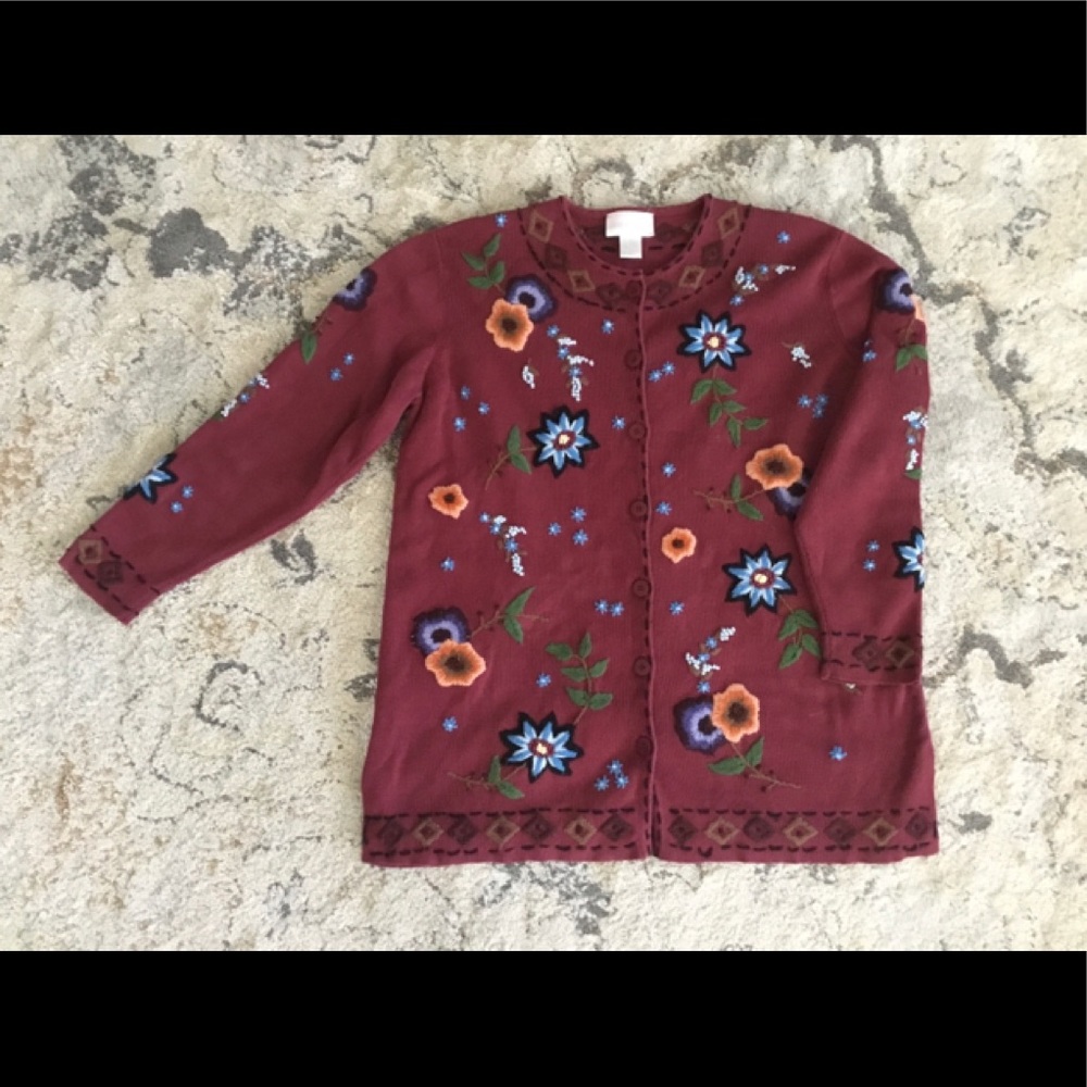 Charles Keath embroidered cardigan